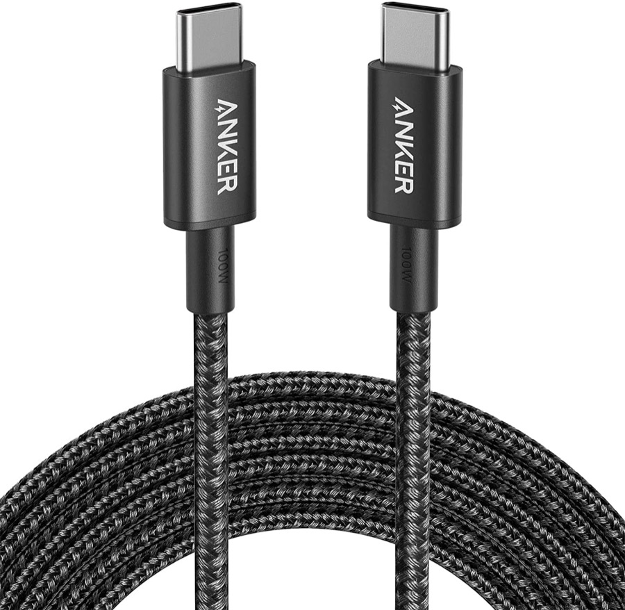 Anker USB C Cable 100W 10ft, New Nylon USB C to USB C Cable 2.0, Type C Charging Cable Fast Charge for MacBook Pro 2020, iPad Pro 2020, iPad Air 4, Galaxy S20, Pixel, Switch, LG, and More(Black)