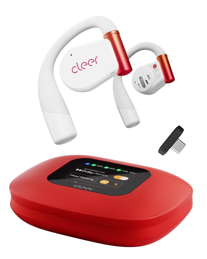 Cleer ARC 3 Gaming Earbuds - True Wireless Open Ear Headphones,Ultra-Low Latency,Snapdragon & Dolby Sound, Bluetooth 5.4, USB-C Dongle,50Hr Battery, Compatible with PS4, PS5, PC, Quest, Switch, White