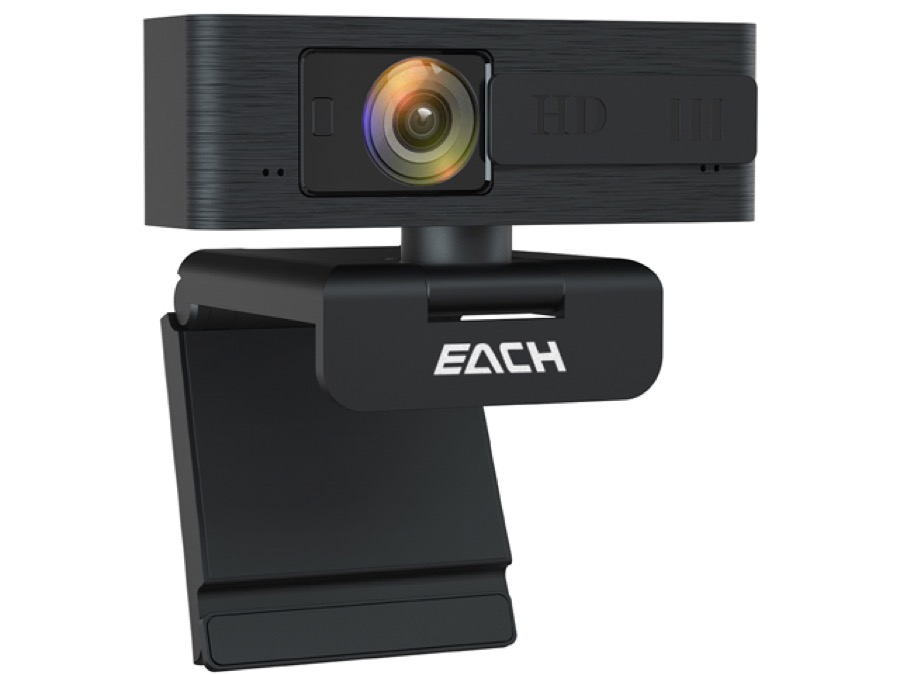 EACH Full HD Webcam 1080p Webcam Autofocus Camera HDR USB Webcam with Privacy Cover Widescreen Video Calling and Recording for Computer Laptop PC Skype Stream
