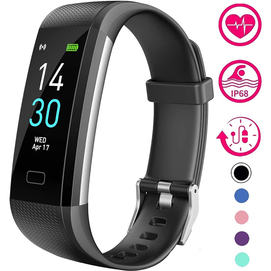 Fitness Tracker, Activity Tracker Watch With Heart Rate Monitor, Message Notification, Waterproof IP68 Pedometer With Step Counter Sleep Monitor Calorie Counter For Android & IPhone (Color: Black)