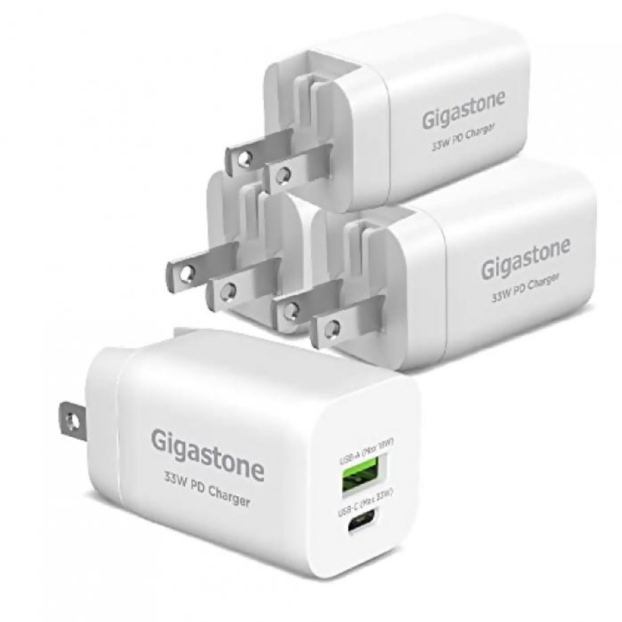 Gigastone 30W USB C Charger Power Go Dual Ports PPS 33W Power Adapter - 4 Pack