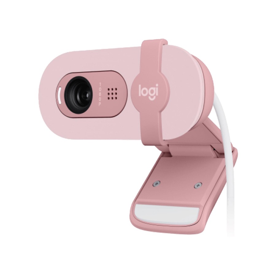 Logitech BRIO 90 Wired HD Webcam, 60 fps/1080p Live Streaming Camera with Auto Light Balancing, Integrated Privacy Lens Cap, Built-in Microphone, for Windows /macOS /ChromeOS, 2MP, pink