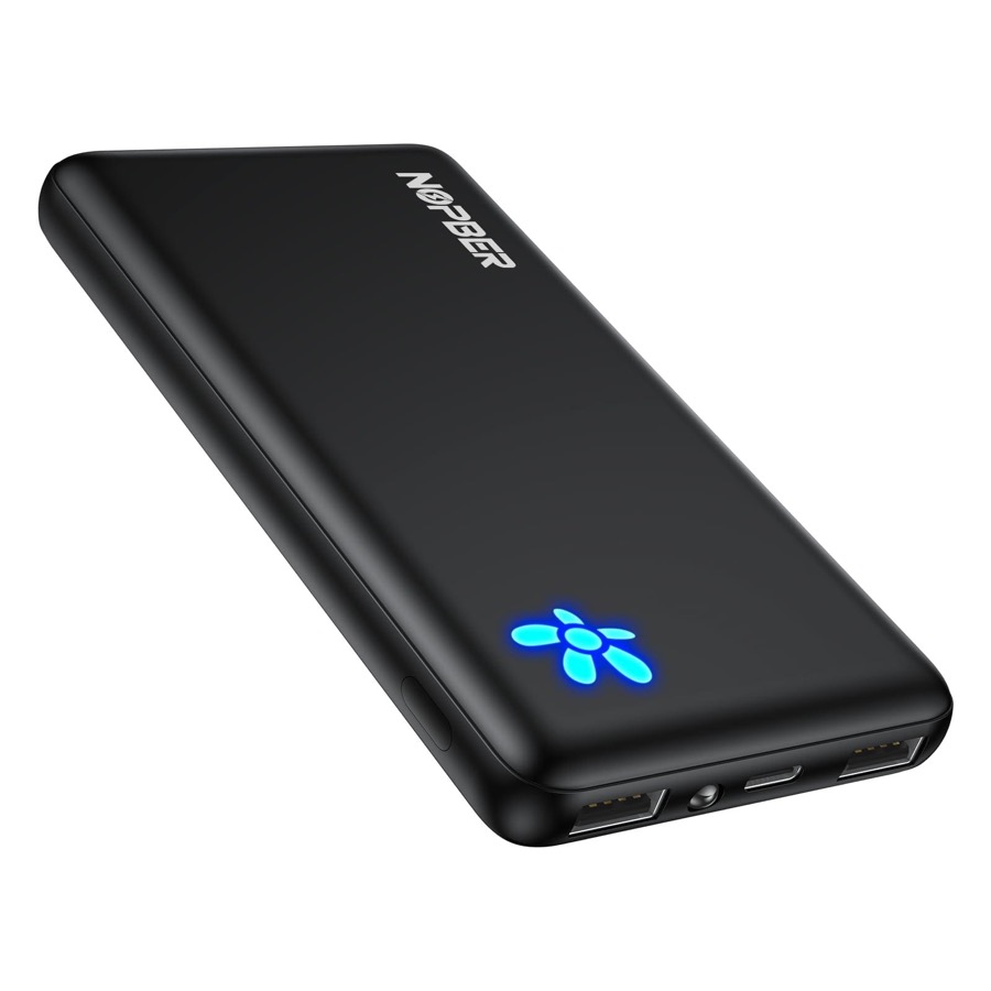 Portable Charger 10000mAh Ultra Slim Power Bank Lightweight Pocket-Sized Design 15W Output for iPhone 16/15/14 Samsung Galaxy Android Devices Travel EssentialsBlack