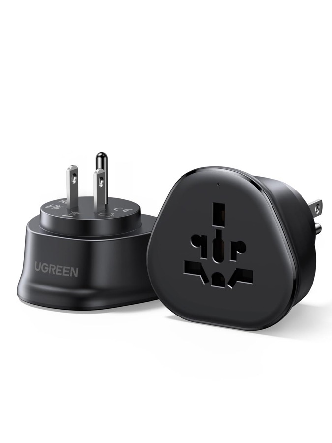 Travel Adapter, EU/UK/AU/JP/CN/NZ/PH to US (Type B), International to US Pin Converter, Power Outlet Charger, 200+ Countries Compatibility, 1 Pack