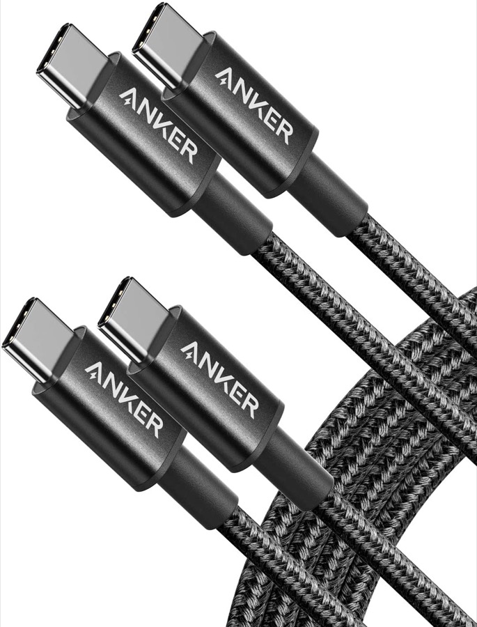 USB C Cable, Anker 2 Pack New Nylon USB C to USB C Cable (6ft 60W), PD Type C Charging Cable for MacBook Pro 2020, iPad Pro, iPad Air 4, Galaxy S20, Switch, Pixel, LG and Other USB C Charger