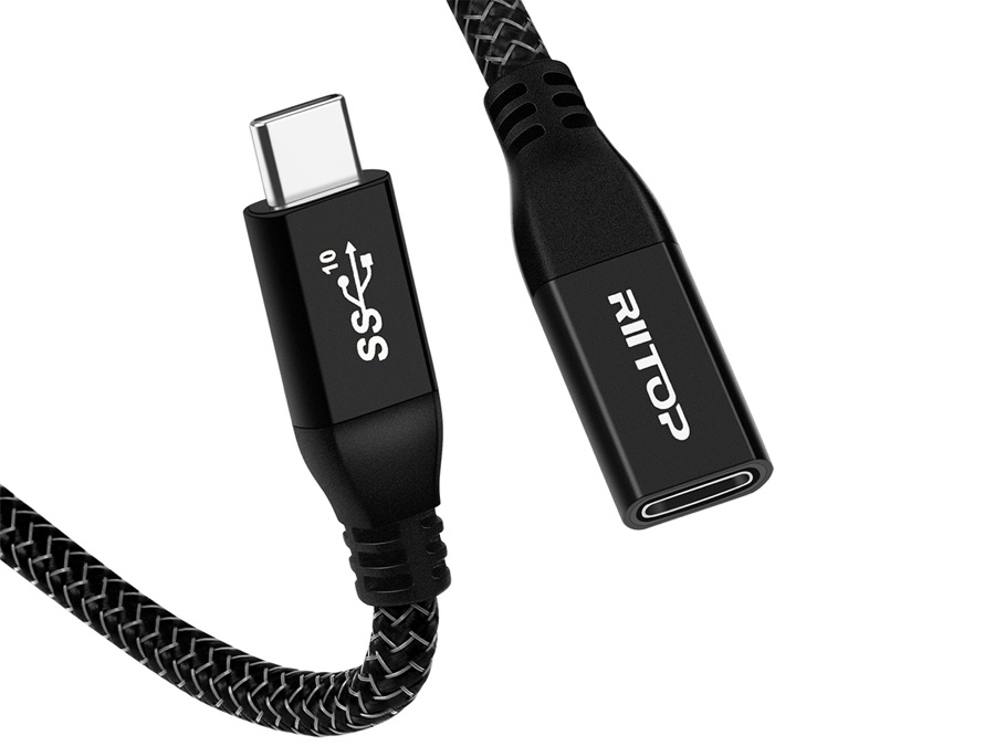 USB Type C Extension Cable (6Ft/1.8m/10Gbps), RIITOP USB Type C Male to Female Charging & Sync for 2021 MacBook Pro/iPad Mini, M1 Air iPad Pro Dell XPS Surface Book and More